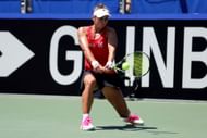 Julia Grabher at the 2023 Billie Jean King Cup.